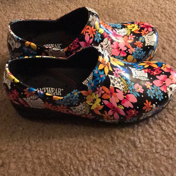 colorful nursing clogs